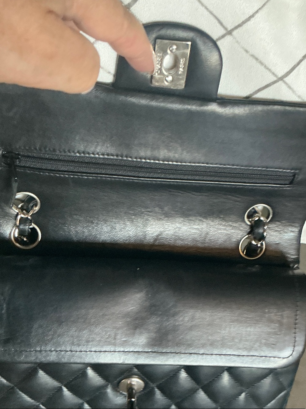 SOLD!!!CHANEL Small Black Quilted Lambskin Double Flap bag - Picture 3 of 10
